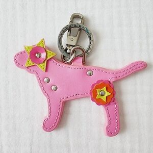 Vintage Victoria's Secret PINK Dog Keychain Purse Charm RARE ✨️